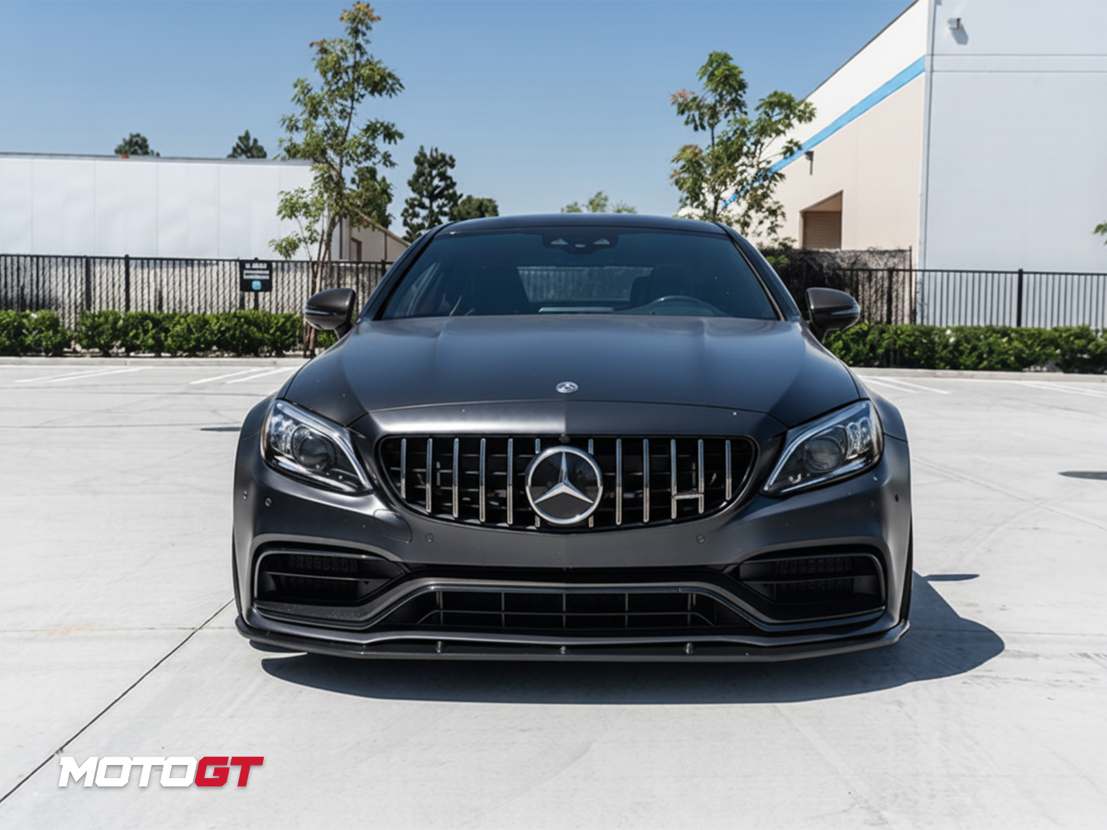 C CLASS BLACK FRONT BUMPER SPLITTER